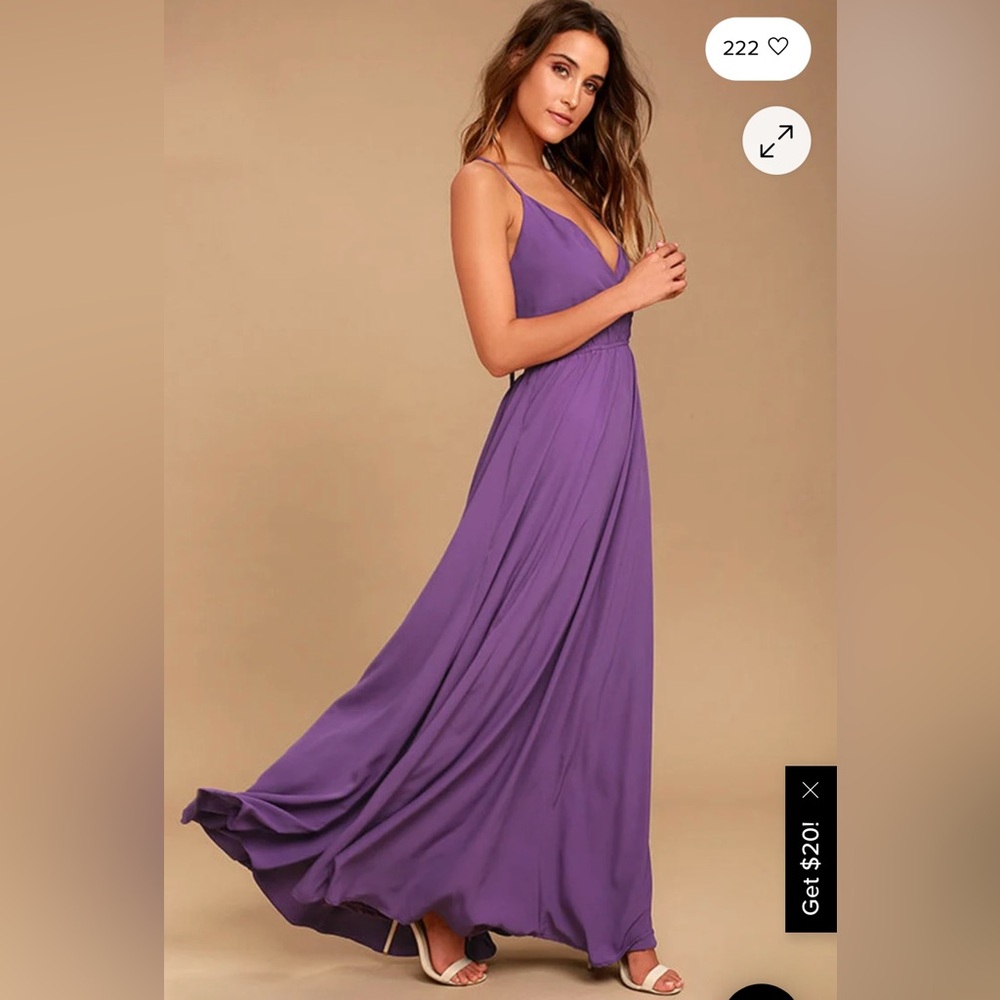 Lulu's Plum V-Neck Spaghetti-Strap Maxi Dress